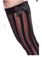 Black Striped Thigh Highs